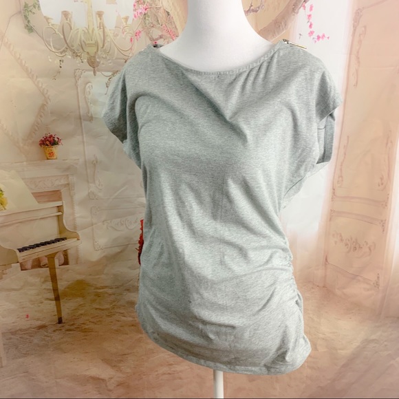 NEW Micheal Kors shoulder zipper rushed Blouse - Picture 4 of 11